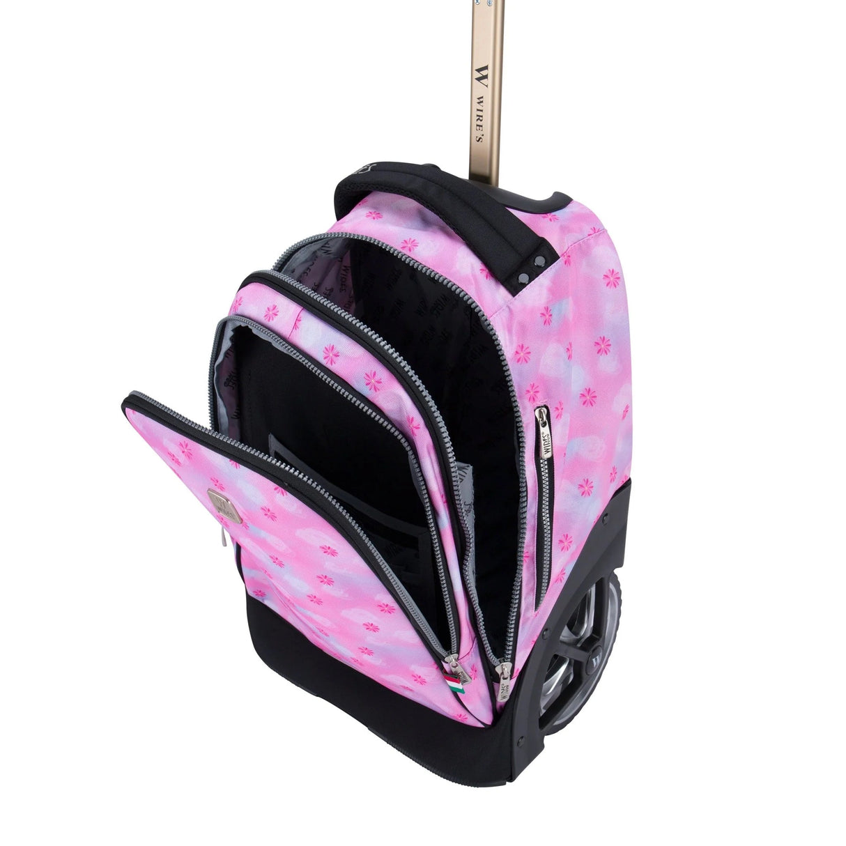 Wires Big Wheel Pink Blur Flower School Bag With Tolley 19", Lunch Bag And Pencil Case - Al Kabayel Discount CentreWires Big Wheel Pink Blur Flower School Bag With Tolley 19", Lunch Bag And Pencil CaseSchool BagsWIRESAl Kabayel Discount Centre