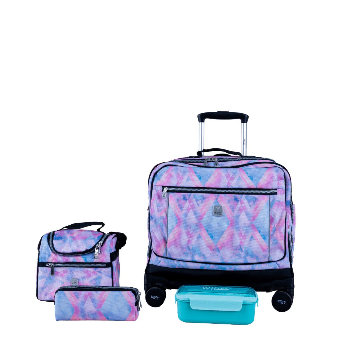 Wires Pink Delta 8 Wheels School Bag with Trolley 48cm*30cm*21cm, Pencil Case, Lunch Box, Lunch Bag - Al Kabayel Discount CentreWires Pink Delta 8 Wheels School Bag with Trolley 48cm*30cm*21cm, Pencil Case, Lunch Box, Lunch BagSchool BagsWIRESAl Kabayel Discount Centre