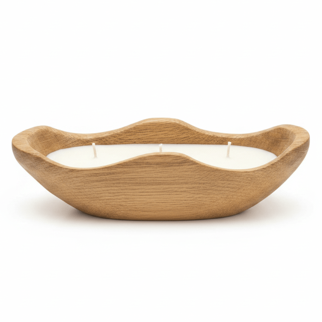 Wooden Boat Candle Bowl | Triple Wick White Wax Candle in Natural Dough Bowl | Luxury Home Decor Centerpiece | 27×12cm - Al Kabayel Discount CentreWooden Boat Candle Bowl | Triple Wick White Wax Candle in Natural Dough Bowl | Luxury Home Decor Centerpiece | 27×12cmHome FragrancesAKDCAl Kabayel Discount Centre