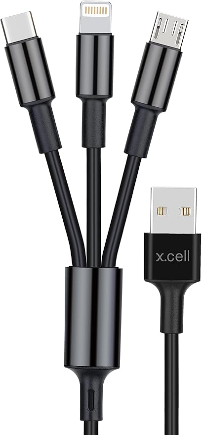 X.CELL 3in1 USB Cable, USB - A to USB - C Lightning Micro USB 1.5 meter - Al Kabayel Discount CentreX.CELL 3in1 USB Cable, USB - A to USB - C Lightning Micro USB 1.5 meterCords & AdaptersX.CELLAl Kabayel Discount Centre