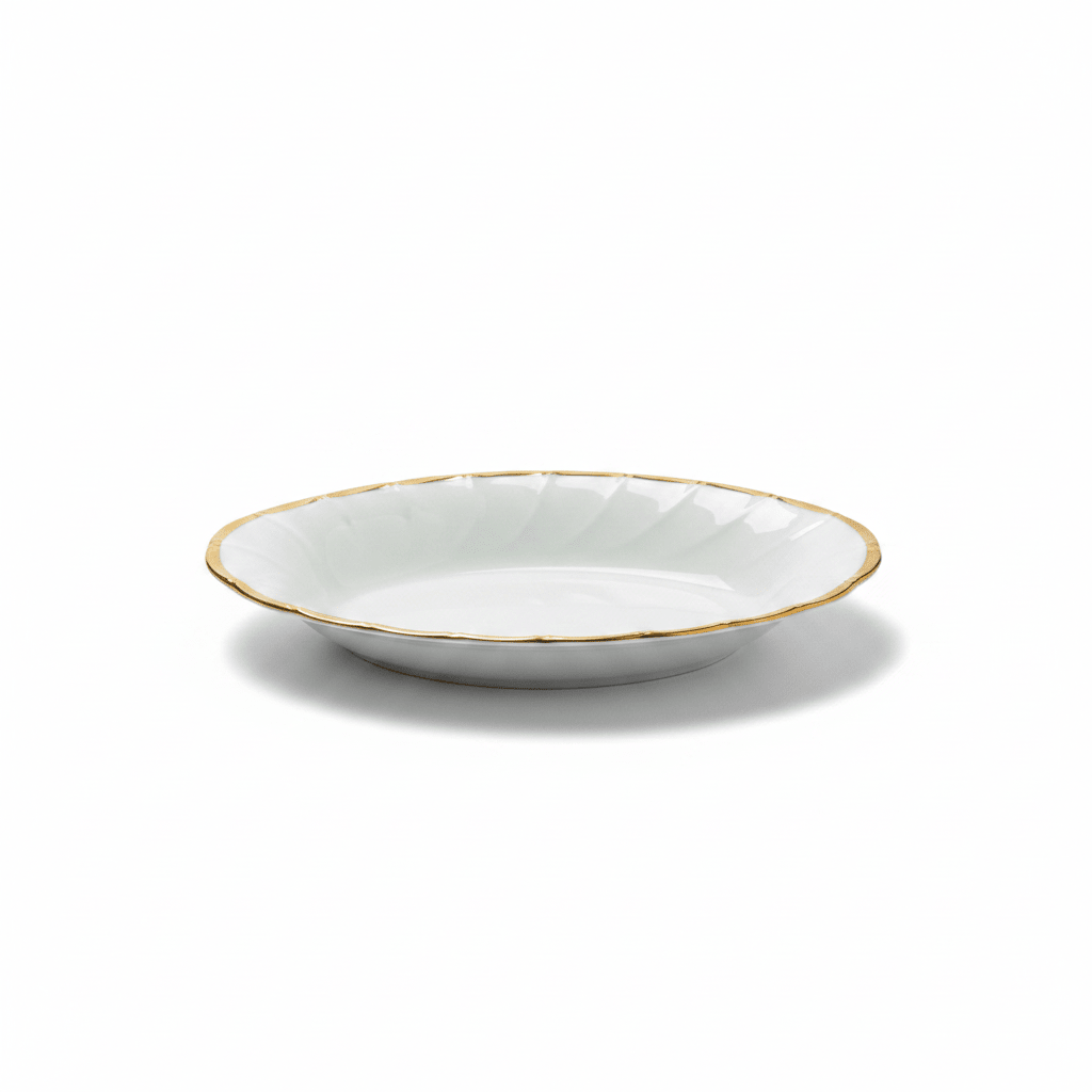 Yamatsu White Porcelain Pickle Dish with Golden Rim — 8 Inch | Premium Serving Dish - Al Kabayel Discount CentreYamatsu White Porcelain Pickle Dish with Golden Rim — 8 Inch | Premium Serving DishBowlsYAMATSUAl Kabayel Discount Centre