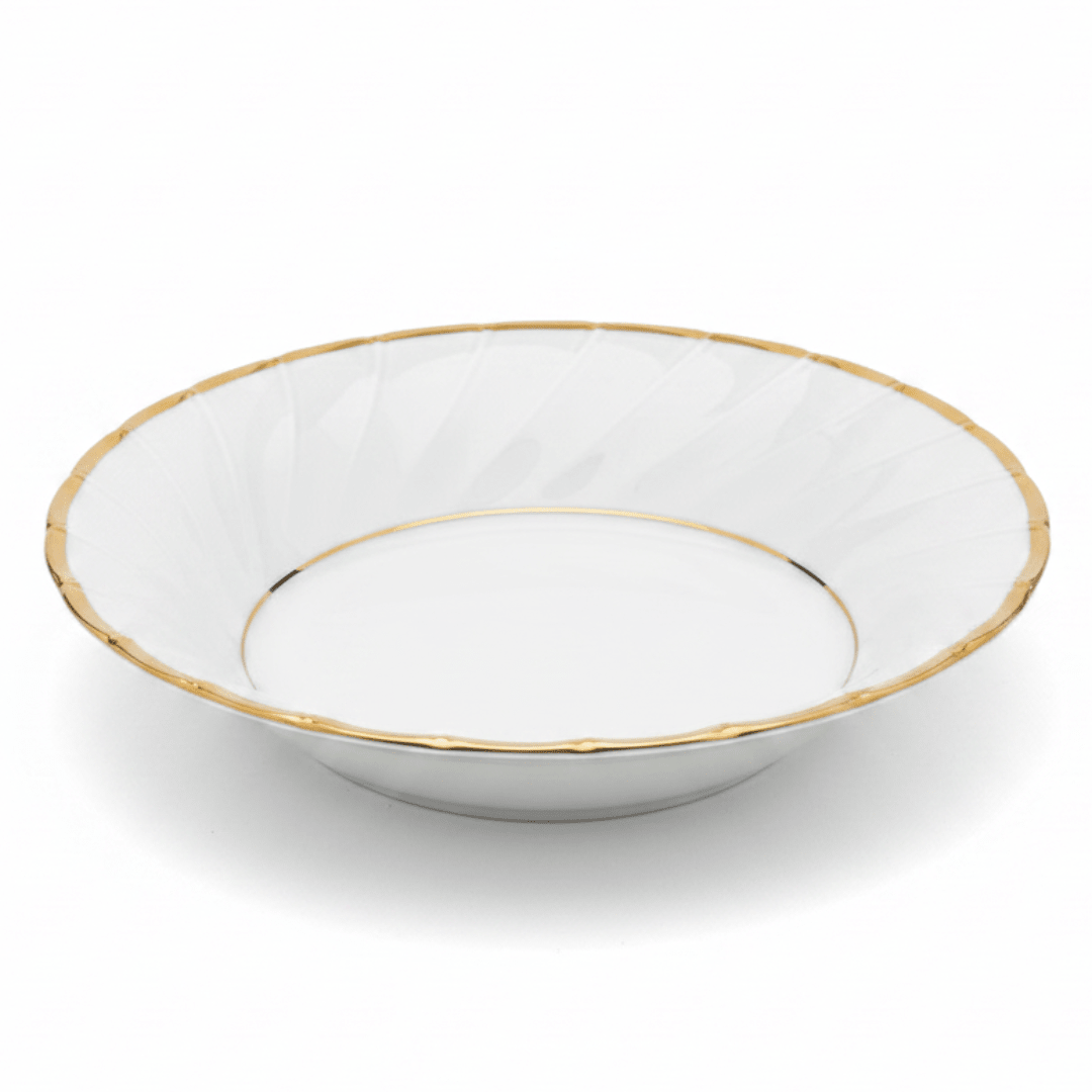 Yamatsu White Porcelain Soup Bowl with Gold Rim — 7.5 Inch | Premium Dining Serveware - Al Kabayel Discount CentreYamatsu White Porcelain Soup Bowl with Gold Rim — 7.5 Inch | Premium Dining ServewareBowlsYAMATSUAl Kabayel Discount Centre