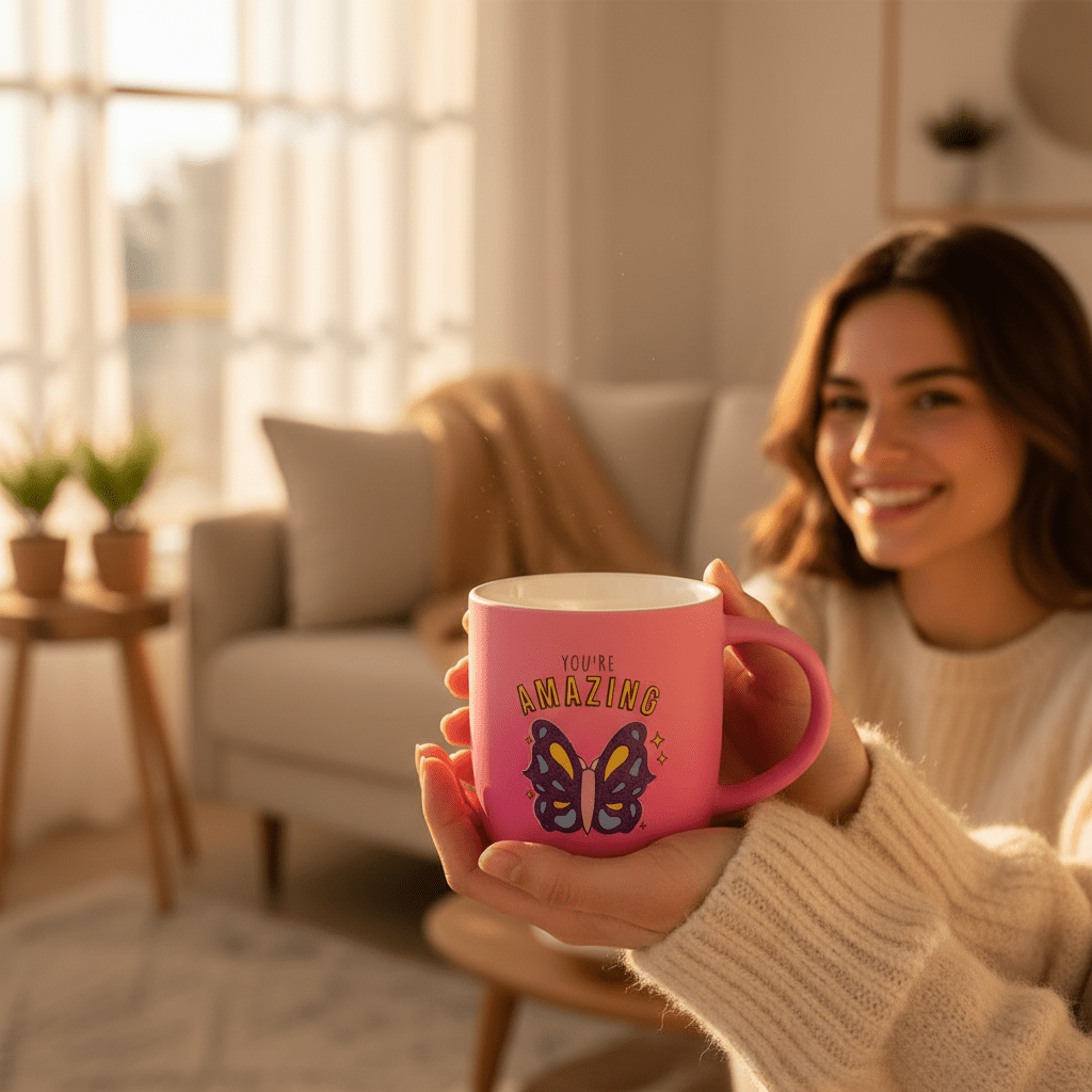 You're Amazing Pink Butterfly Ceramic Mug – 350ml | Motivational Gift Mug - Al Kabayel Discount CentreYou're Amazing Pink Butterfly Ceramic Mug – 350ml | Motivational Gift MugMugsAKDCAl Kabayel Discount Centre