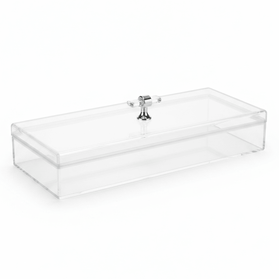 Yuniverse Rectangle Acrylic Candy Box with Lid | 40×12cm | Crystal Clear - Al Kabayel Discount CentreYuniverse Rectangle Acrylic Candy Box with Lid | 40×12cm | Crystal ClearJars & Food SaversYUNIVERSEAl Kabayel Discount Centre