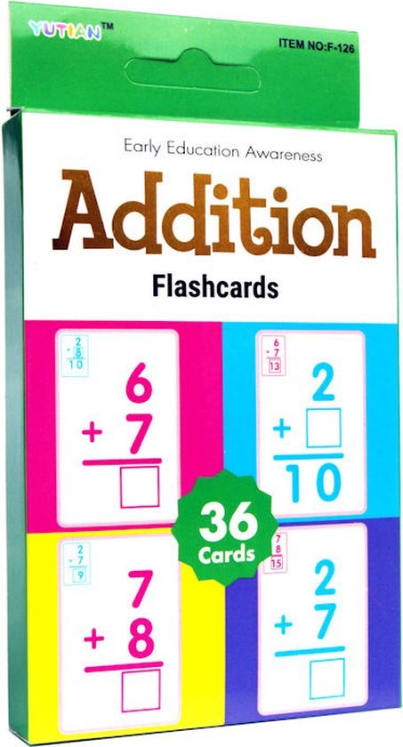 Yutian Addition Flashcards, Early Education Awareness, 36 Cards - Al Kabayel Discount CentreYutian Addition Flashcards, Early Education Awareness, 36 CardsEducational ToysYUTIANAl Kabayel Discount Centre