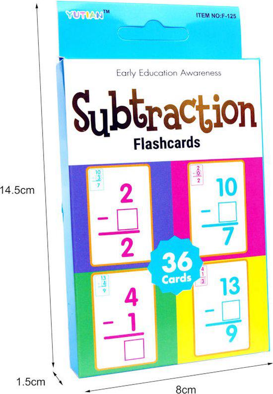 Yutian Subtraction Flashcards, Early Education Awareness, 36 Cards - Al Kabayel Discount CentreYutian Subtraction Flashcards, Early Education Awareness, 36 CardsEducational ToysYUTIANAl Kabayel Discount Centre