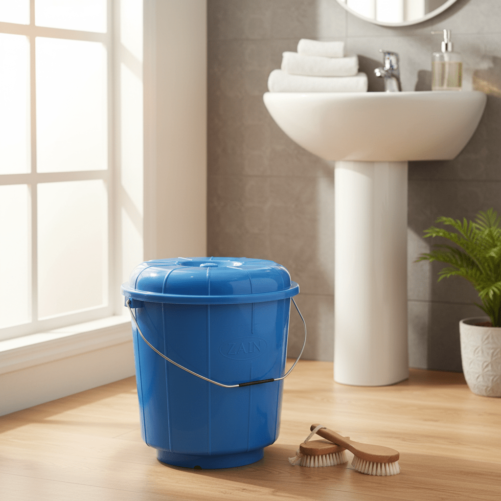 Zain Plastic Bucket with Lid – 22L – Blue – Strong Multipurpose Bucket for Storage & Cleaning Needs - Al Kabayel Discount CentreZain Plastic Bucket with Lid – 22L – Blue – Strong Multipurpose Bucket for Storage & Cleaning NeedsOrganizers & AccessoriesZAINAl Kabayel Discount Centre