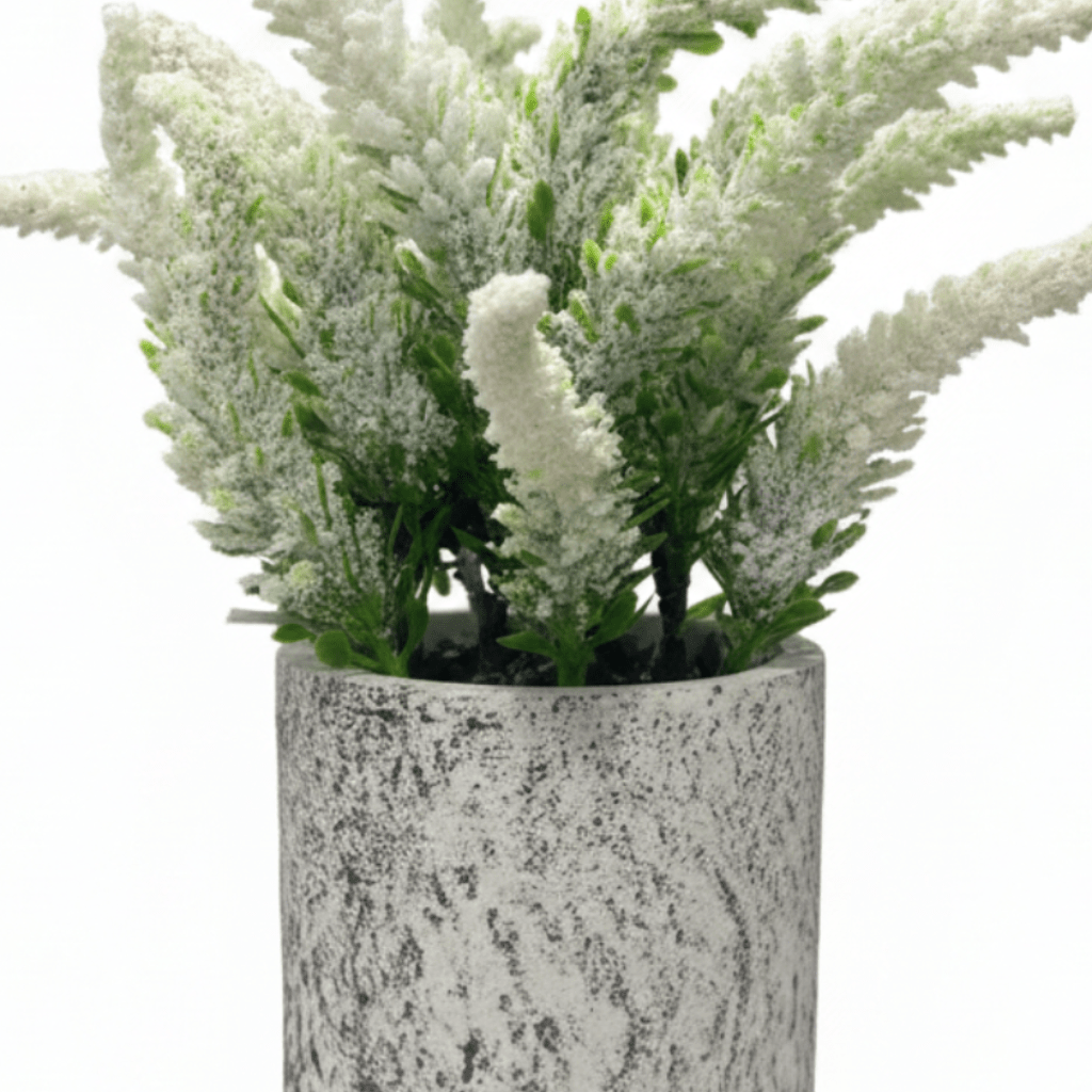 Zeem Artificial Flower Plant with White Chalk Pot - 20×8 cm - White / Yellow / Purple / Burgundy - Al Kabayel Discount CentreZeem Artificial Flower Plant with White Chalk Pot - 20×8 cm - White / Yellow / Purple / BurgundyArtificial FloraZEEMAl Kabayel Discount Centre