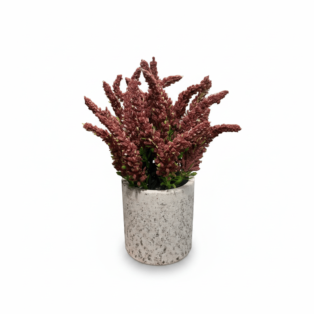 Zeem Artificial Flower Plant with White Chalk Pot - 20×8 cm - White / Yellow / Purple / Burgundy - Al Kabayel Discount CentreZeem Artificial Flower Plant with White Chalk Pot - 20×8 cm - White / Yellow / Purple / BurgundyArtificial FloraZEEMAl Kabayel Discount Centre