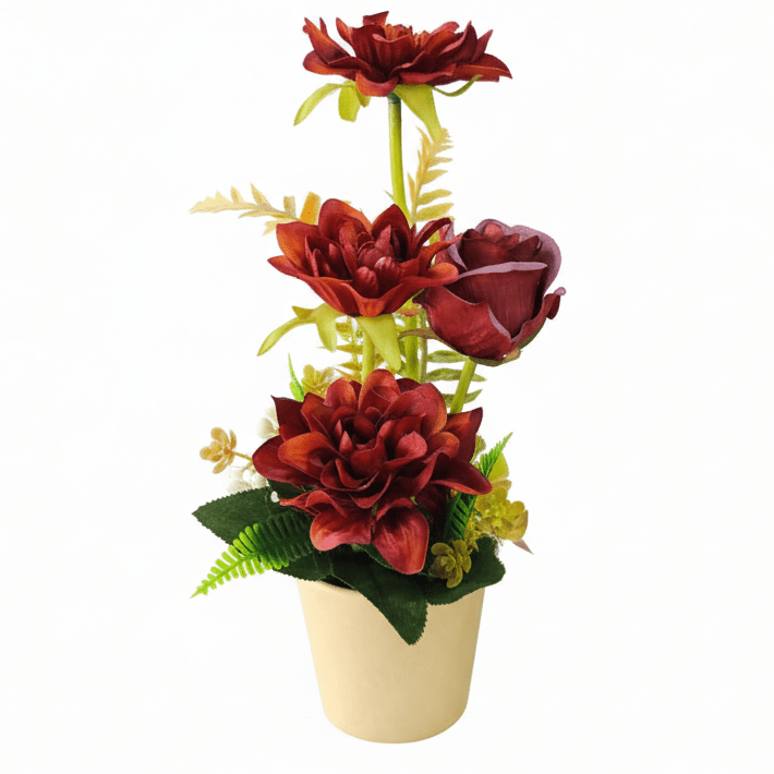 Zeem Artificial Red Flower Plant with Brown Paper Pot – 28 × 9 cm Elegant Decorative Table & Shelf Accent - Al Kabayel Discount CentreZeem Artificial Red Flower Plant with Brown Paper Pot – 28 × 9 cm Elegant Decorative Table & Shelf AccentArtificial FloraZEEMAl Kabayel Discount Centre