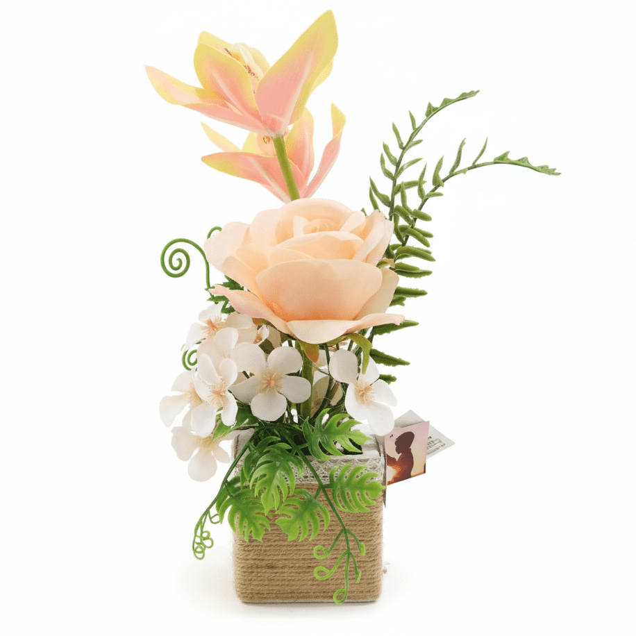 Zeem Decorative Artificial Orange Flower Plant with Brown Cardboard Pot – 30 × 8 cm Vibrant Tabletop Home Decoration - Al Kabayel Discount CentreZeem Decorative Artificial Orange Flower Plant with Brown Cardboard Pot – 30 × 8 cm Vibrant Tabletop Home DecorationArtificial FloraZEEMAl Kabayel Discount Centre