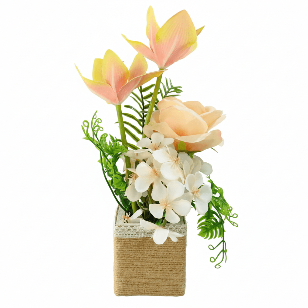 Zeem Decorative Artificial Orange Flower Plant with Brown Cardboard Pot – 30 × 8 cm Vibrant Tabletop Home Decoration - Al Kabayel Discount CentreZeem Decorative Artificial Orange Flower Plant with Brown Cardboard Pot – 30 × 8 cm Vibrant Tabletop Home DecorationArtificial FloraZEEMAl Kabayel Discount Centre