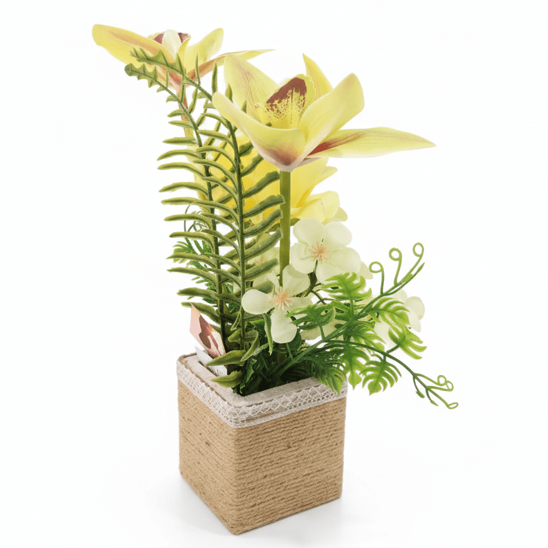 Zeem Decorative Artificial Yellow Flower Plant with Brown Cardboard Pot – 30 × 8 cm Bright Indoor Home & Office Décor - Al Kabayel Discount CentreZeem Decorative Artificial Yellow Flower Plant with Brown Cardboard Pot – 30 × 8 cm Bright Indoor Home & Office DécorArtificial FloraZEEMAl Kabayel Discount Centre