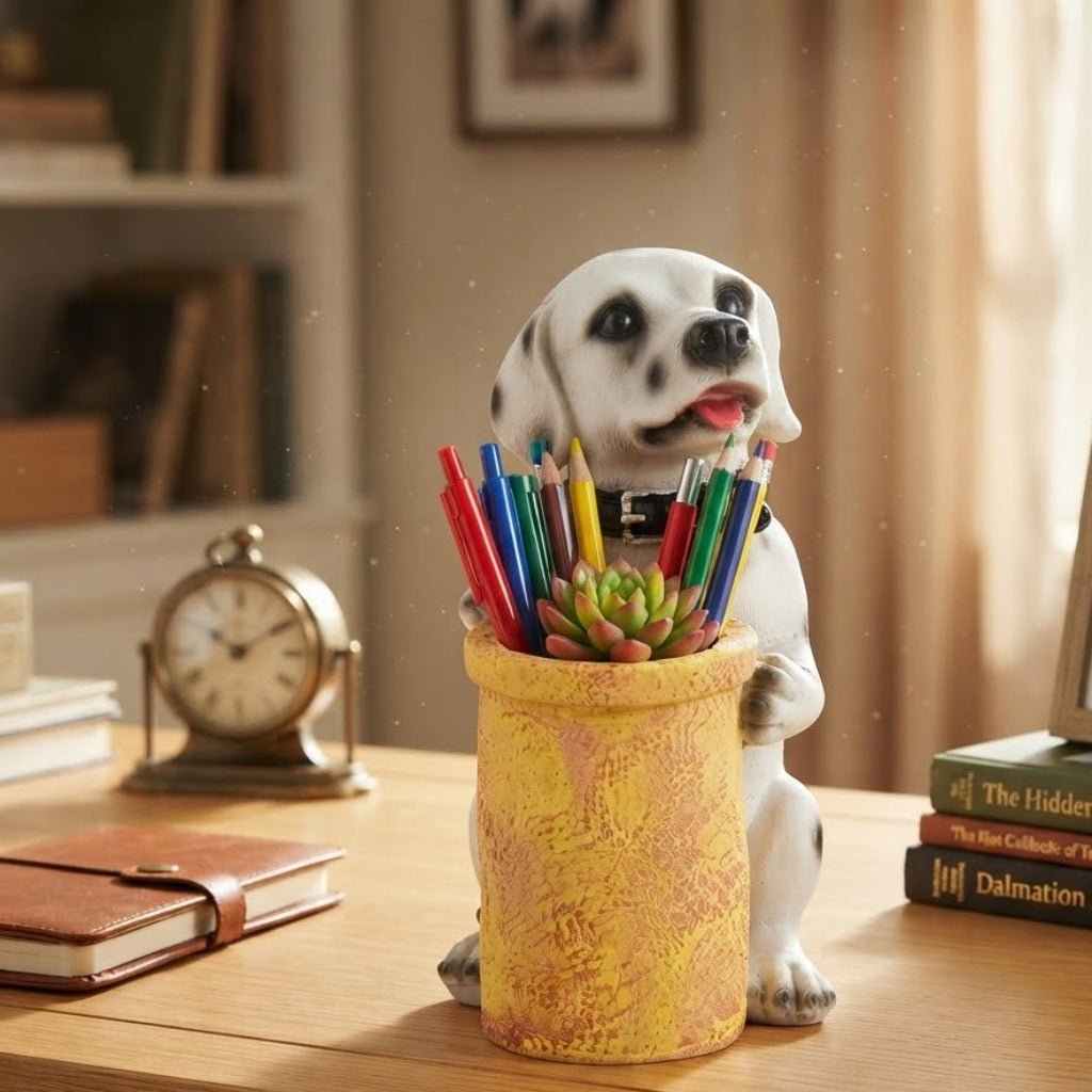 Zeem White & Yellow Polyresin Dalmatian Dog Shape Pen Holder – 14cm - Al Kabayel Discount CentreZeem White & Yellow Polyresin Dalmatian Dog Shape Pen Holder – 14cmPen Holders & Desk OrganizersZEEMAl Kabayel Discount Centre