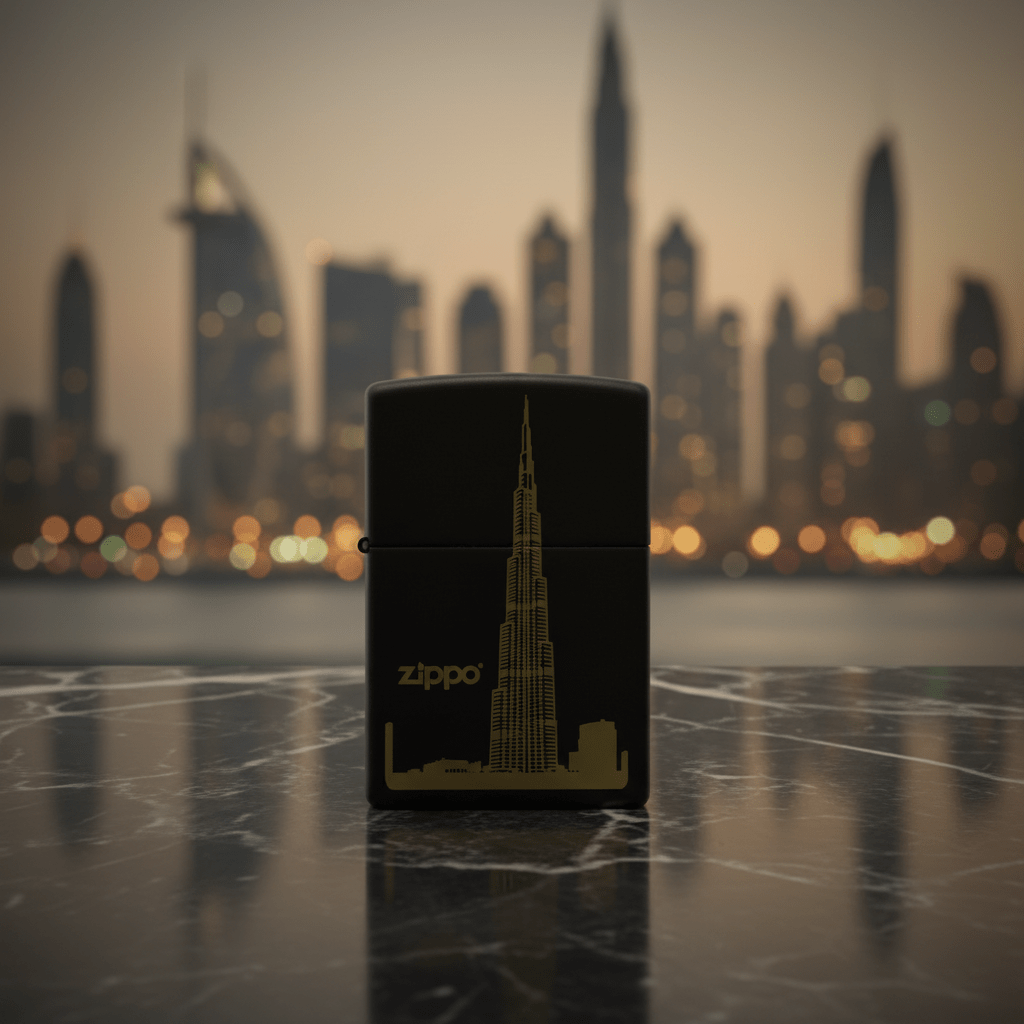 Zippo Black Flip Top Refillable Metal Lighter Burj Khalifa Graphic Design Windproof 6×4 cm - Al Kabayel Discount CentreZippo Black Flip Top Refillable Metal Lighter Burj Khalifa Graphic Design Windproof 6×4 cmLightersZIPPOAl Kabayel Discount Centre