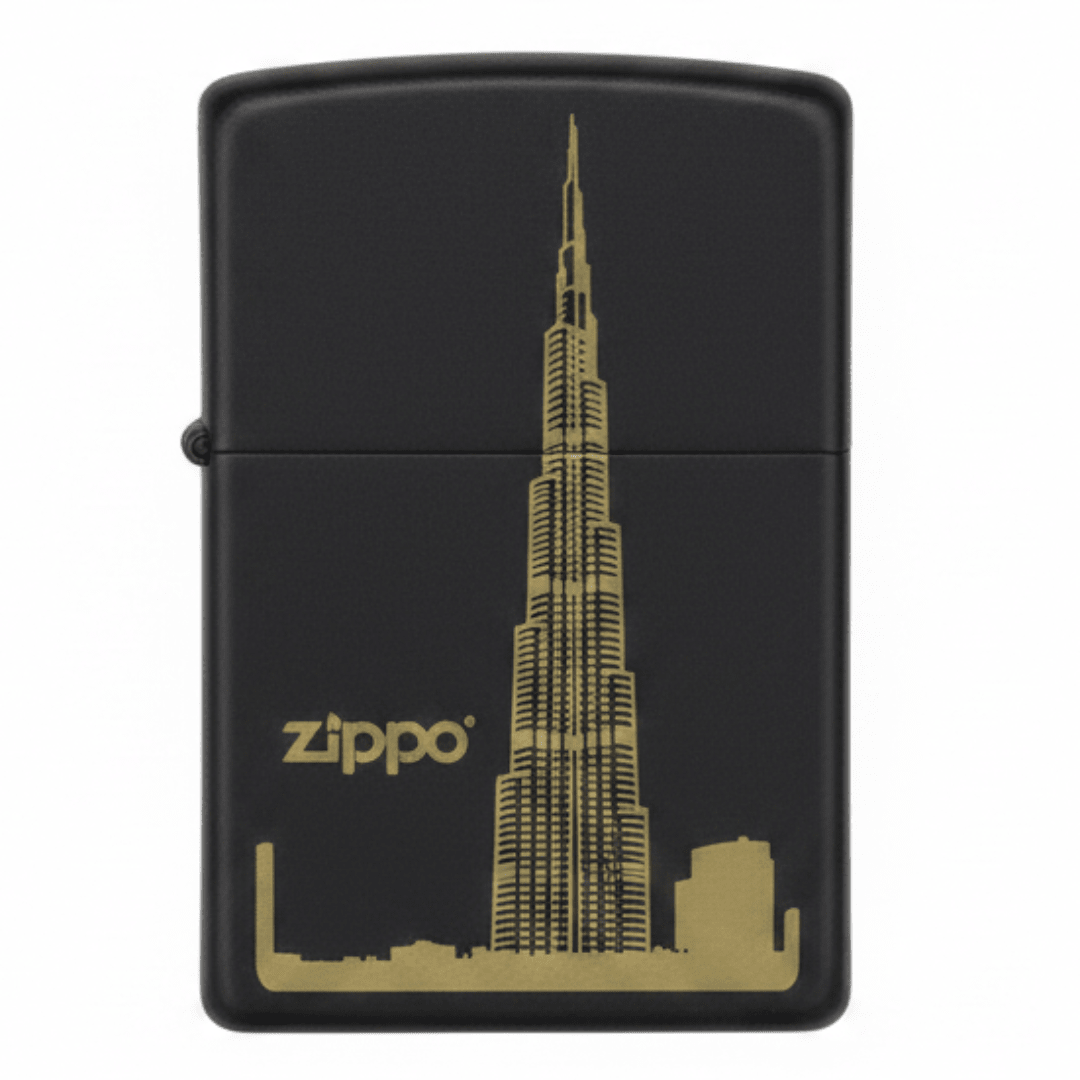 Zippo Black Flip Top Refillable Metal Lighter Burj Khalifa Graphic Design Windproof 6×4 cm - Al Kabayel Discount CentreZippo Black Flip Top Refillable Metal Lighter Burj Khalifa Graphic Design Windproof 6×4 cmLightersZIPPOAl Kabayel Discount Centre