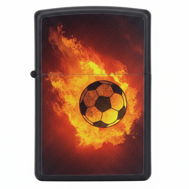 Zippo Black Flip Top Refillable Metal Lighter Flaming Soccer Ball Sports Design 6×4 cm - Al Kabayel Discount CentreZippo Black Flip Top Refillable Metal Lighter Flaming Soccer Ball Sports Design 6×4 cmLightersZIPPOAl Kabayel Discount Centre