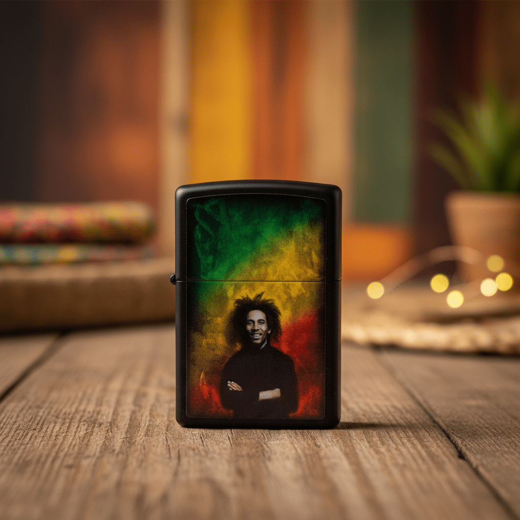 Zippo Black Flip Top Refillable Metal Lighter With Bob Marley Design Durable Build 6×4 cm - Al Kabayel Discount CentreZippo Black Flip Top Refillable Metal Lighter With Bob Marley Design Durable Build 6×4 cmLightersZIPPOAl Kabayel Discount Centre