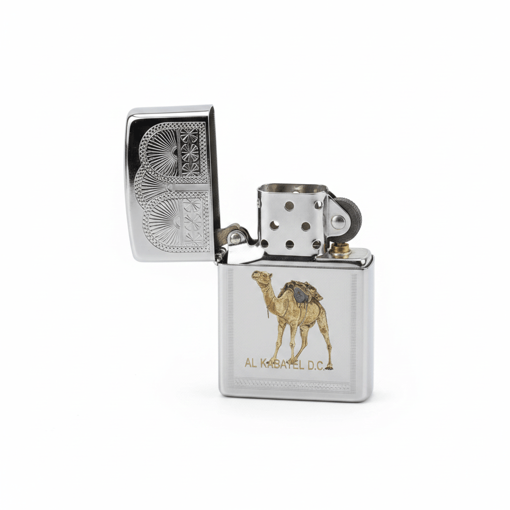 Zippo Silver Flip Top Refillable Metal Lighter Camel Theme Design 6×4 cm - Al Kabayel Discount CentreZippo Silver Flip Top Refillable Metal Lighter Camel Theme Design 6×4 cmLightersZIPPOAl Kabayel Discount Centre