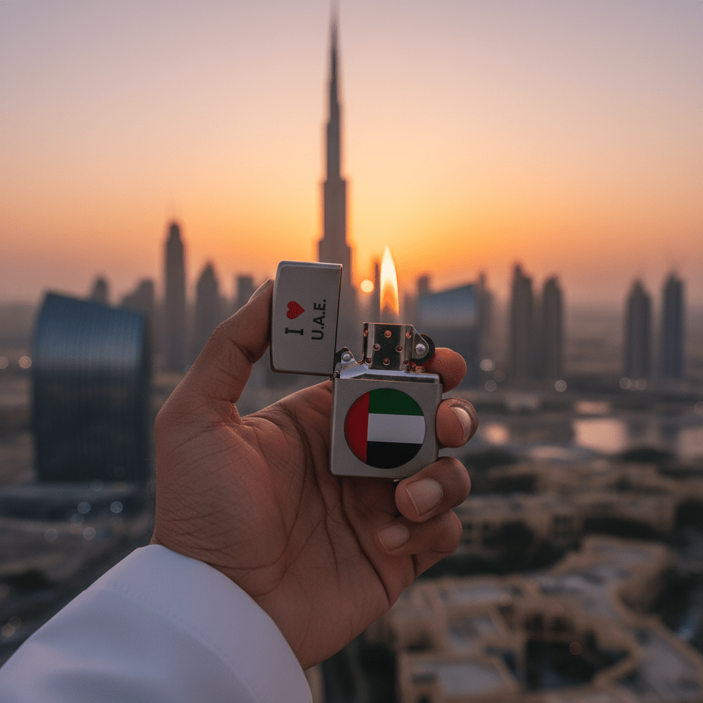 Zippo Silver Flip Top Refillable Metal Lighter I Love UAE Design Windproof Pocket Size 6×4 cm - Al Kabayel Discount CentreZippo Silver Flip Top Refillable Metal Lighter I Love UAE Design Windproof Pocket Size 6×4 cmLightersZIPPOAl Kabayel Discount Centre