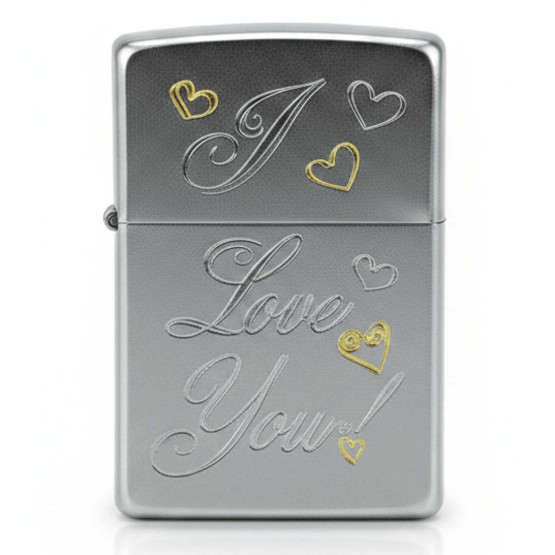 Zippo Silver Flip Top Refillable Metal Lighter I Love You Text Design Gift Idea 6×4 cm - Al Kabayel Discount CentreZippo Silver Flip Top Refillable Metal Lighter I Love You Text Design Gift Idea 6×4 cmLightersZIPPOAl Kabayel Discount Centre