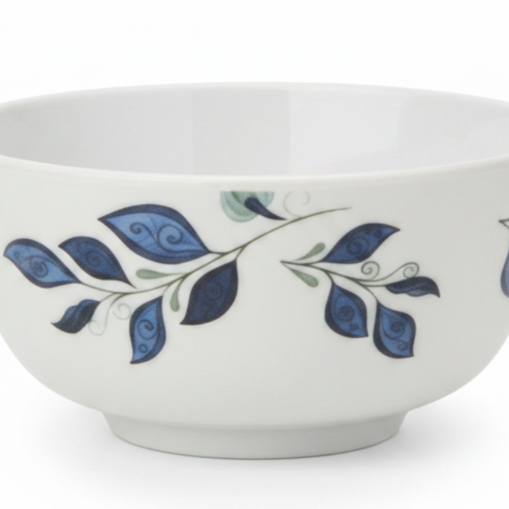 Henlee White & Blue Melamine Soup Bowl - 3.5 Inch