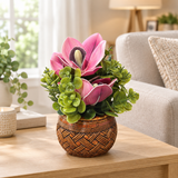 Artificial Flower Plant with Ceramic Pot - 20cm