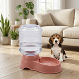 Plastic Pet Water Feeder with Transparent Reservoir Rose Pink - 30×30cm