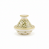 Slama Cream & Olive Gold Ceramic Tajine Set - 9 cm
