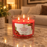 Sakha Strawberry Scented Candle in Glass Jar –  10×11cm