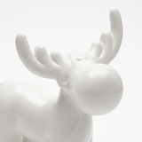 Ceramic Reindeer Figurine White – 18×20cm