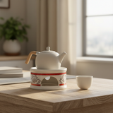 Ceramic Kettle Warmer White - 12×6cm