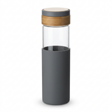 Glass Water Bottle with Silicone Cover Grey – 1 Litre