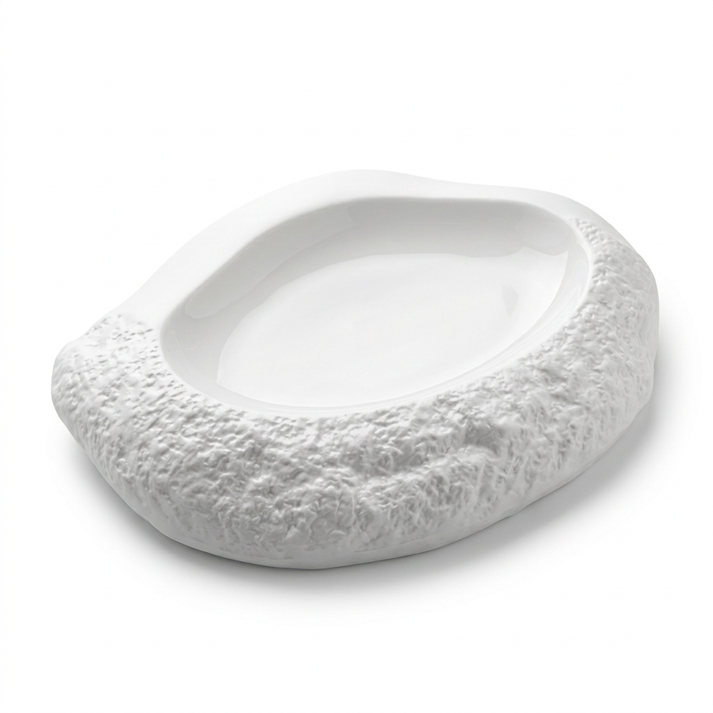 Textured Ceramic Serving Dish White - 32cm
