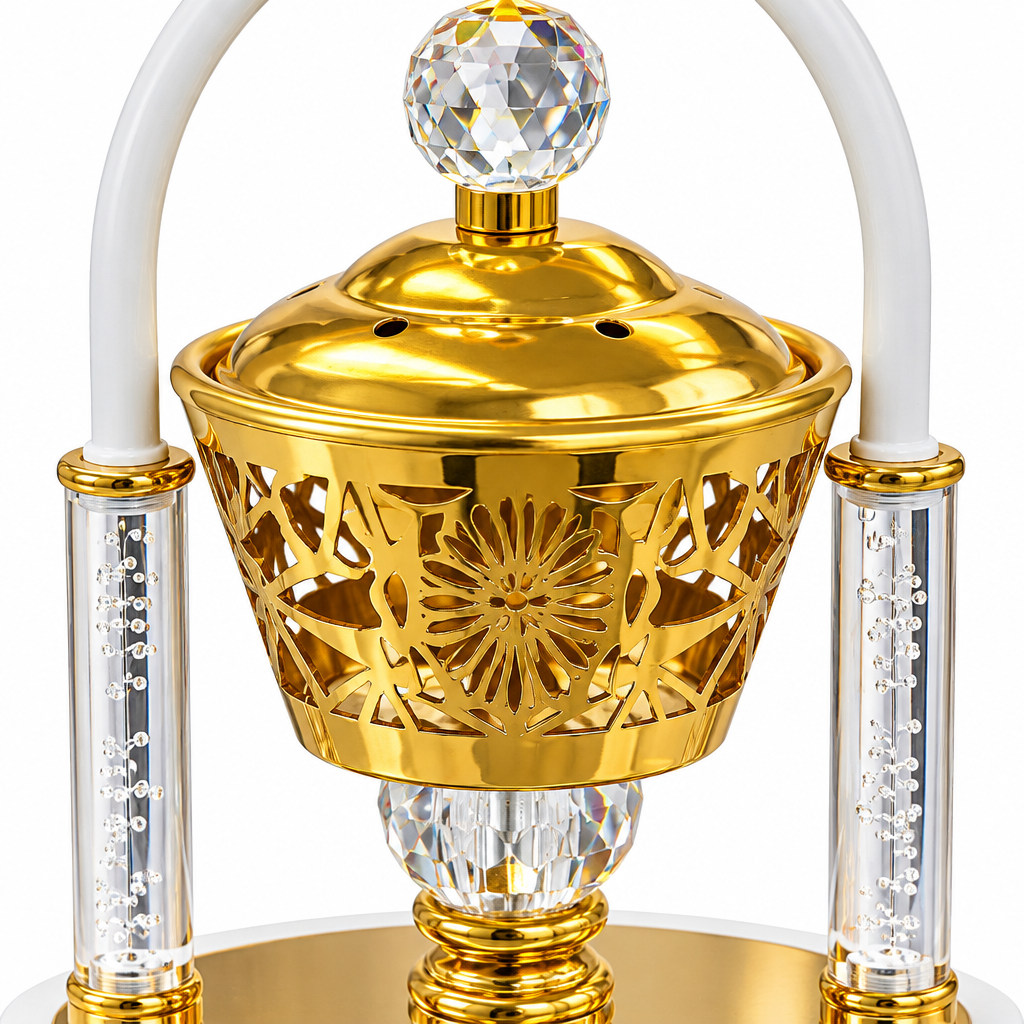 Decorative Metal Incense Burner Gold – 25×10cm