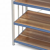 4-Tier Wooden and Metal Shoe Rack White & Brown - 60×50×20cm