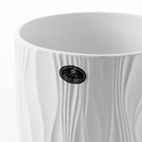 Ceramic Flower Vase with Textured Design White  – 16×20cm