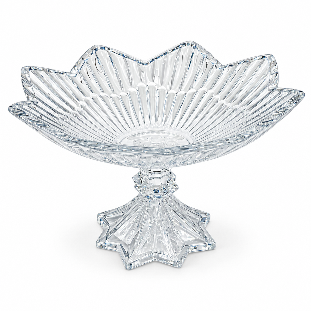 MEW Clear Glass Footed Fruit Bowl - 30×18cm
