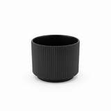 Ribbed Ceramic Vase - 18×25cm - Black / Green