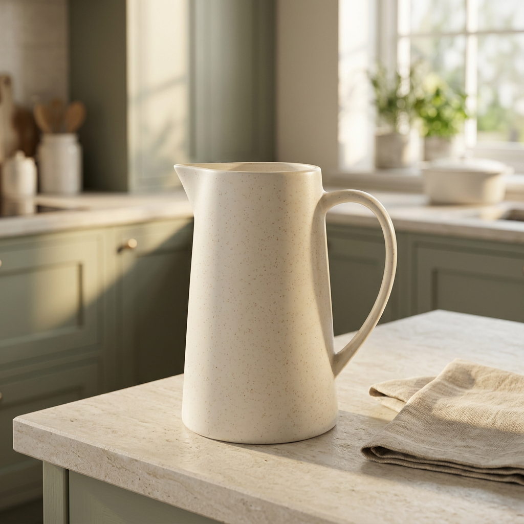Ceramic Jug with Handle Cream - 500ml