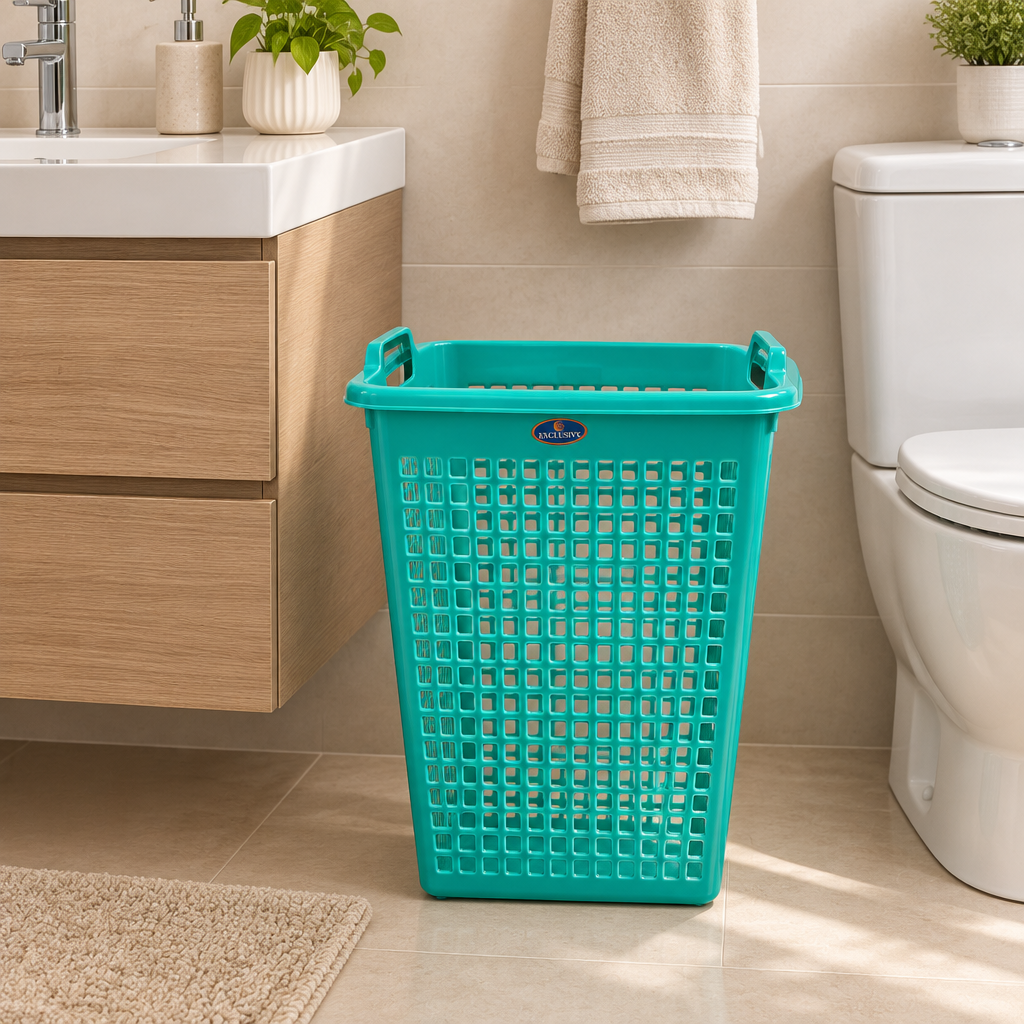 Exclusive Plastic Dustbin with Handles - 28cm - Green / Red / Blue