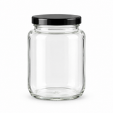 House Mart Glass Jar with Black Lid - 630ml