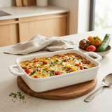 Rectangular Ceramic Baking Dish with Handles White – 27×20cm