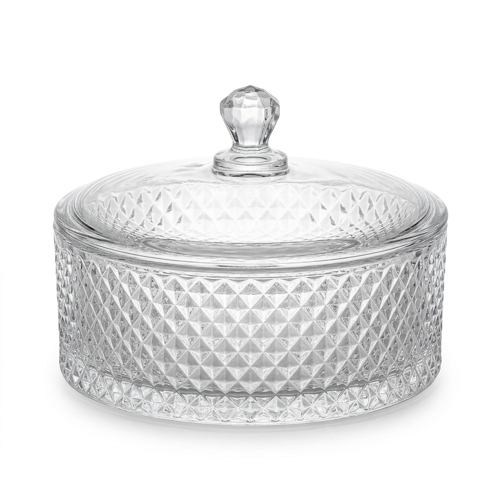 Hamid Glass Candy Pot with Lid - 18cm