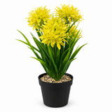 Zeem Artificial Flower Plant in Black Plastic Pot - 28cm