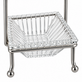 2-Tier Glass Candy Bowl with Silver-Tone Metal Stand - 12×33cm