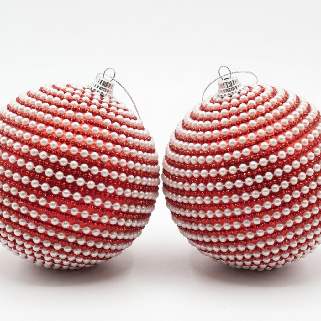 Plastic Christmas Décor Balls 2 Piece - 10cm