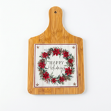 Christmas Bamboo Serving Board with Handle - 32×29cm