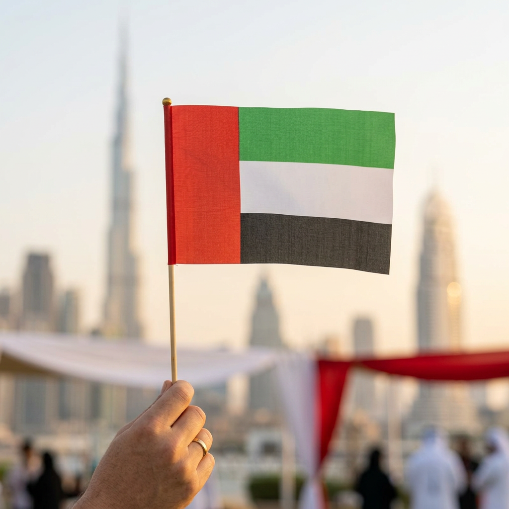 UAE Flag with Wooden Stick 12 piece Set – 20×23cm