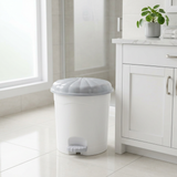 Follow Me Plastic Pedal Dustbin White with Grey - 14 Litre